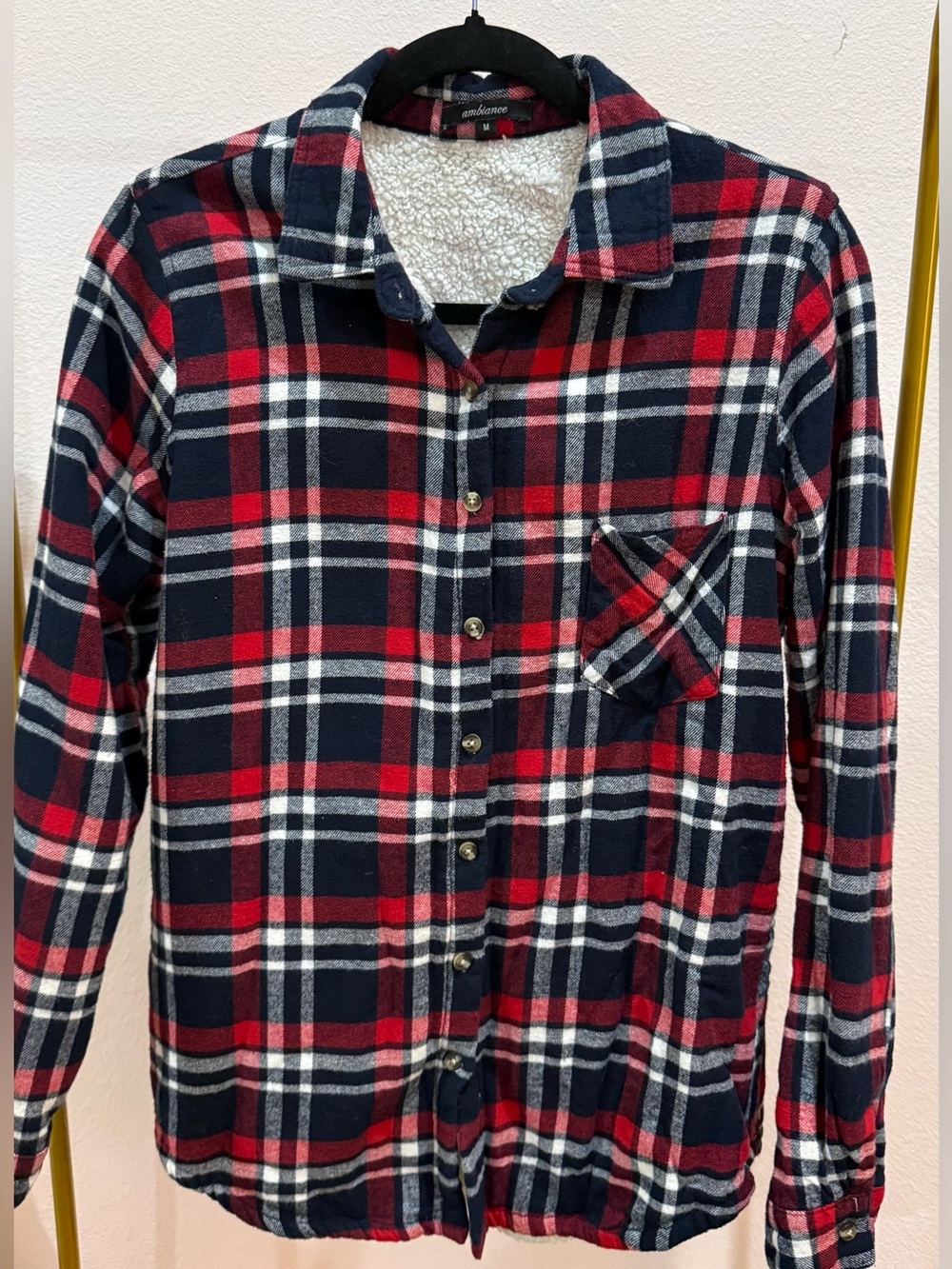 Ambiance Fleece Lined Flannel Size M